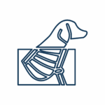 Un logo raffigurante un cane, ideale per i Servizi Veterinari, che evidenzia cura e professionalità.